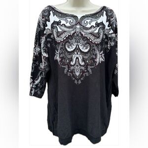 White House Black Market Paisley Tunic Top size XL
